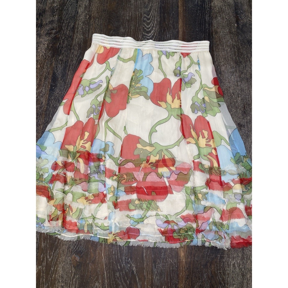 Cynthia Steffe size 4 Floral silk skirt Y2K 90's 2000's Elastic Waist